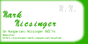 mark nicsinger business card